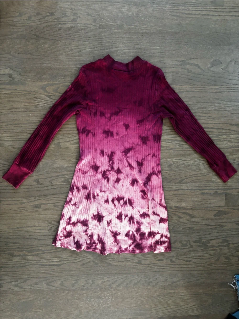 Justice girls mock neck ribbed 100% cotton tie dye dress size 16/18plus stretchy